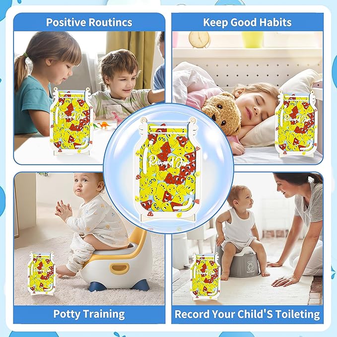 Personalized Magnetic Reward Jar for Kids, Poop Reward Jar with Colorful Letter Stickers, Potty Training & Good Behavior Home Training Jars for Home Chore Chart, Classroom (50Pcs)
