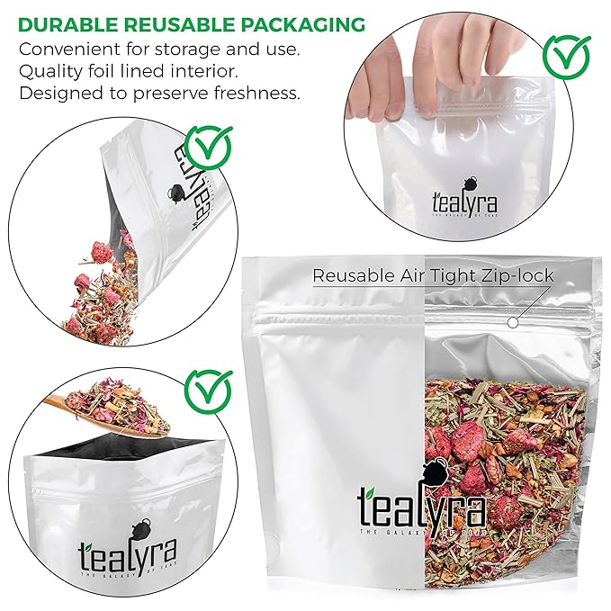 Tealyra - Raspberry Relaxation - Herbal Loose Leaf Tea - Lemon Verbena - Hibiscus - Lemongrass - Relaxing Calming Bed Time Tea - Caffeine Free - 112g (4-ounce)