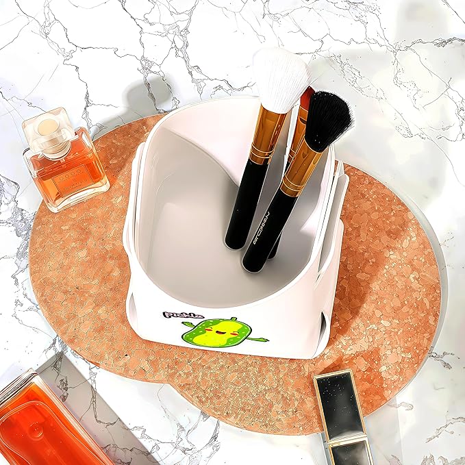 Pickle Makeup Brush Holder, Decorative Desk Organizer for Jewelry Pen Pencil Glasses Storage, Pickle Lovers Themed Gifts Stuff For Girls Teens Kids Women!