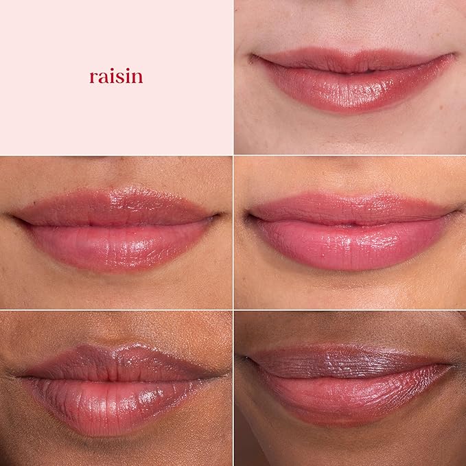 Burt's Bees Shimmer Lip Tint Set, Tinted Lip Balm Stick, Moisturizing for All Day Hydration with Natural Origin Glowy Pigmented Finish & Buildable Color, Raisin (1-Pack)