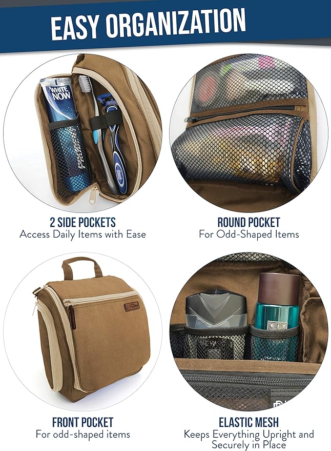 DD D&D Wanderlust D&D Hanging Travel Toiletry Bag for Men and Women – Cosmetics, Makeup and Toiletries Organizer Kit with 10 Compartments