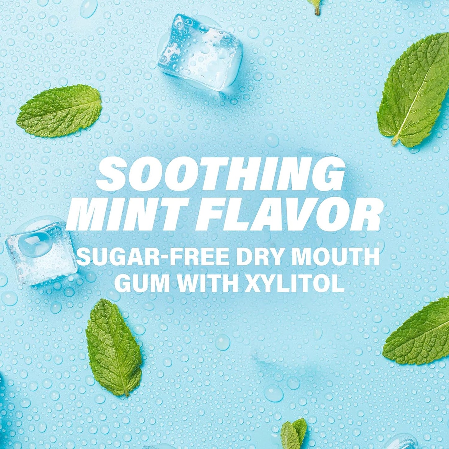 ACT Dry Mouth Moisturizing Gum, 20 Pieces, With Xylitol, Sugar Free Soothing Mint (Pack of 3)