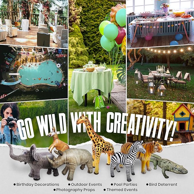 Jet Creations Alligator Inflatable 49"L (76" Head to Tail) – Green with Armor Imprint – Realistic Animal Toy, Sports Mascot, Thanksgiving and Christmas Decorations, Holiday Home Decor, 1 pc