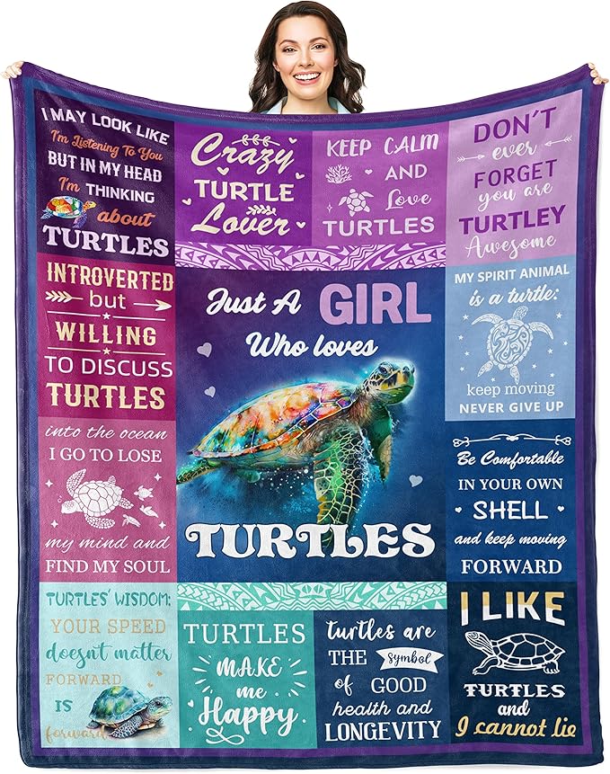 Solzien Sea Turtle Gifts for Women 60"x50", Turtle Christmas Brithday Gifts, Turtle Themed Decorations for Women