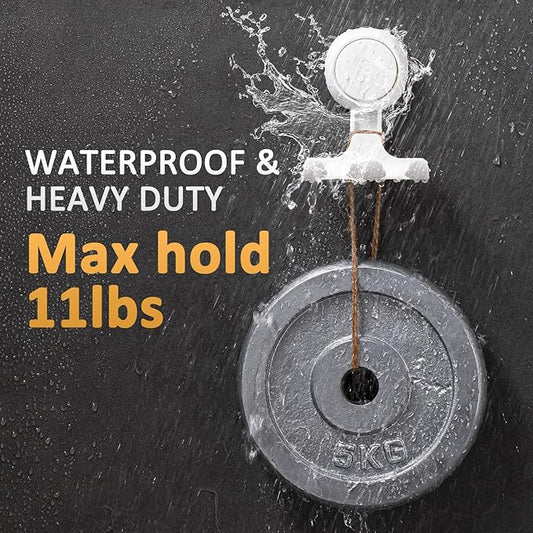 LEVERLOC Razor Holder for Shower 2 Pack, Powerful Suction Cup Shower Hooks for Towel, Loofah, Razor, Squeegee, Damage-Free Wall Hooks, Shaver Holder for Bathroom, Easy to Install and Reuse, White