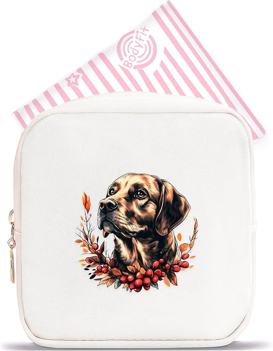 Labrador Mini Makeup Bag, Labrador Gift For Women Girls, Cute Portable Zipper Pouch Cosmetic Bag For Teen Girls Kids, Small Storage Bag For Sanitary Pad, Period napkin bag!