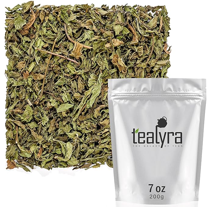 Tealyra - Pure Spearmint Leaves - Best African Moroccan Mint Tea - Herbal Loose Leaf Tea - Relaxing - Digestive - Caffeine-Free - 200g (7-ounce)