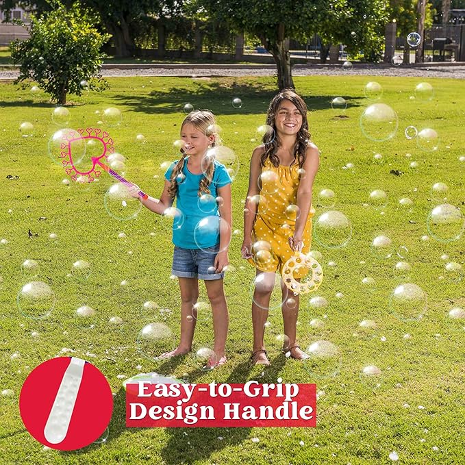 JOYIN Big Bubble Wands Set, 18" Giant Bubble Maker with Tray Bulk for Kids Adults Gifts, Summer Outside Toys, Easter Basket Stuffers, Birthday Party Favors