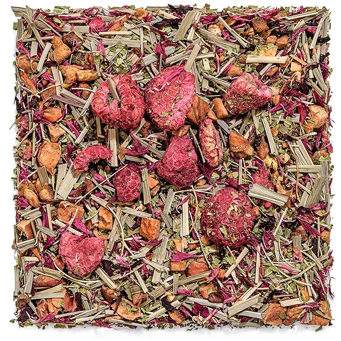 Tealyra - Raspberry Relaxation - Herbal Loose Leaf Tea - Lemon Verbena - Hibiscus - Lemongrass - Calming Relaxing Bed Time Tea - Caffeine Free - 224g (8-ounce)