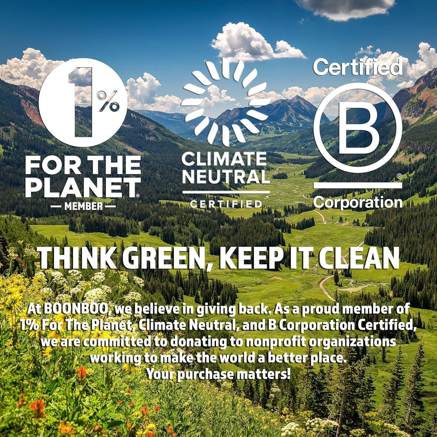 BOONBOO Dental Floss, Bamboo Charcoal Woven Threads, Refillable Glass Bottle, 3 Pieces, Mint