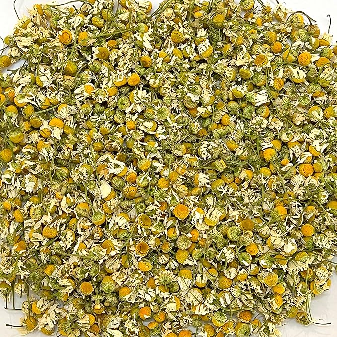 TIAN HU SHAN Chamomile Flowers Herbal Tea, Chamomile Tea Loose Leaf, Sugar Free Caffeine Free, Natural Clean without Impurities, Vegan 4 Ounce (Pack of 1)